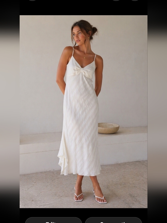 Ella Moss Dresses & Skirts - Ella Moss White And Cream Slip Dress with Front Twist Detail